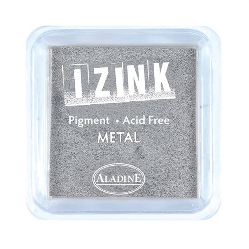 Izink Aladine Izink Pigment Ink Pad Metal Silver | 8cm x 8cm
