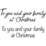 Woodware Clear Stamps Just Words To You And Your Family At Christmas | Set of 2