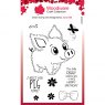 Woodware Clear Stamps Fuzzie Friends Pablo The Pig | Set of 9