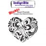 IndigoBlu A7 Rubber Mounted Stamp Dinkie Heart Flourish